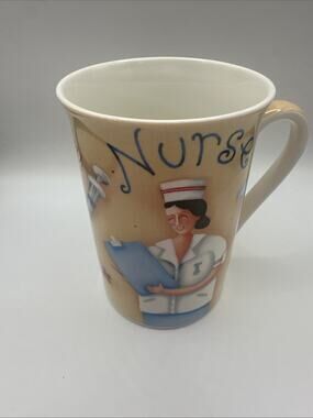 Kent Pottery Whimsical Multicolored "Nurse" Coffee Cup Mug